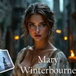 Mary Winterbourne from The Downfall of the Winterbournes in a medieval alley, embodying strength and resilience.